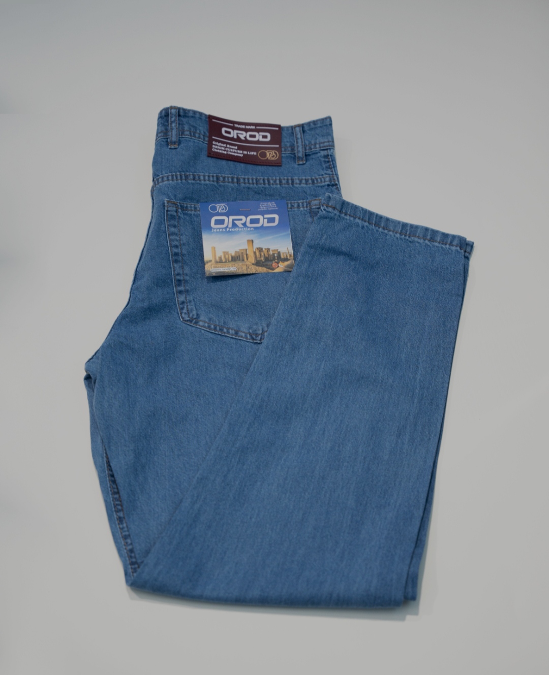 شلوار جین کاغذی مردانه هامون مدل خمره‌ای